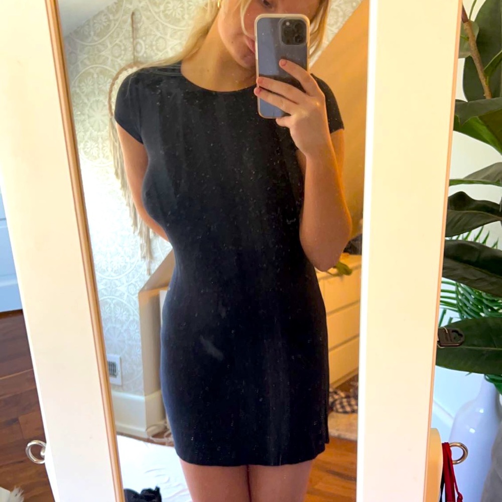 Short sleeve Black Dress